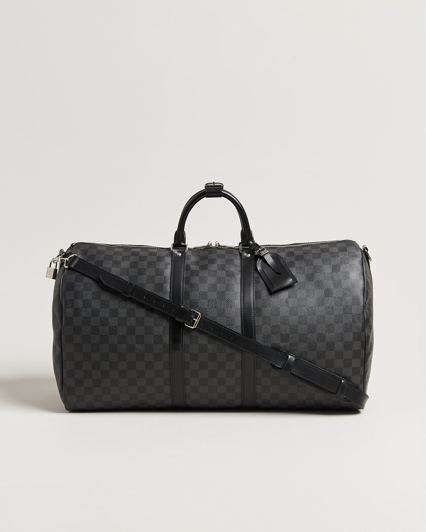 Louis Vuitton Pre-Owned Keepall 55 Bandouliére Damier Graphite – Grey