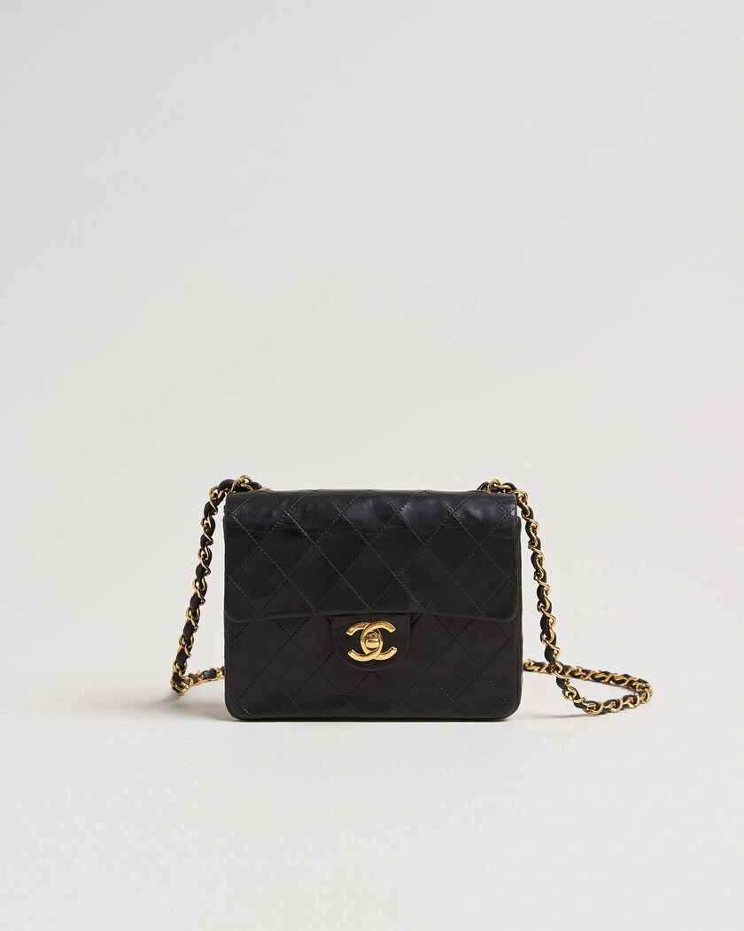 Chanel Pre-Owned Classic Mini Single Flap Square Bag Black – Black