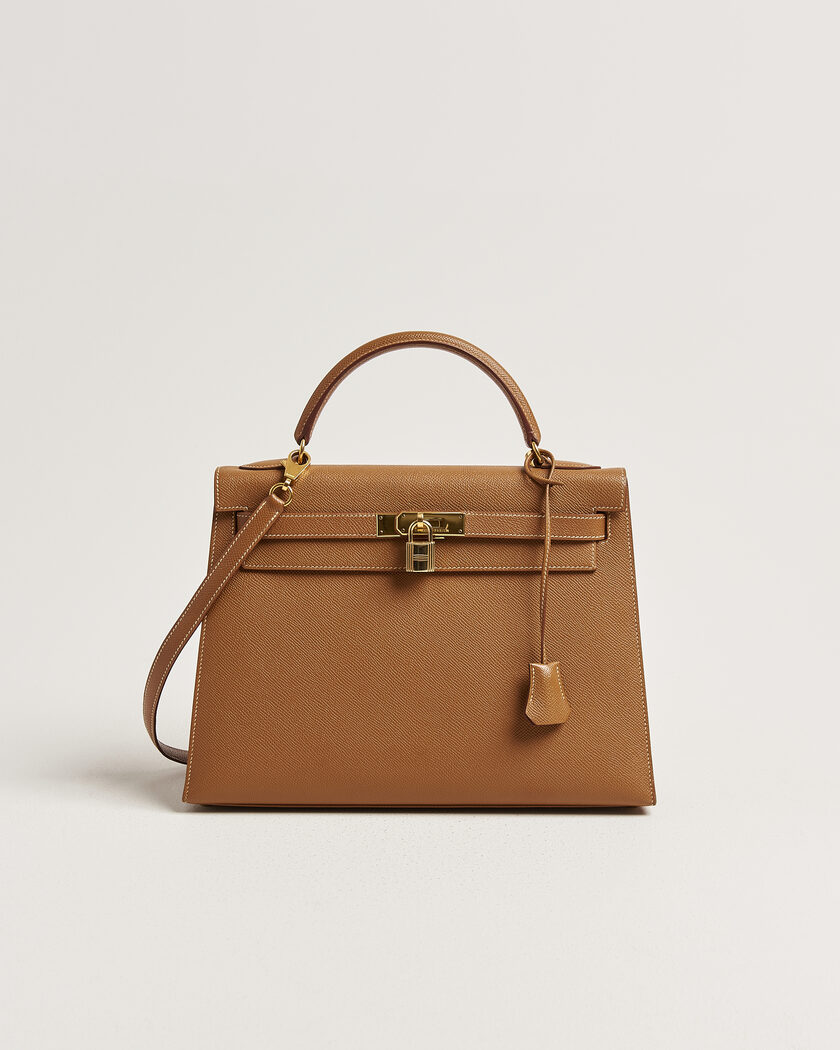 Hermès Pre-Owned Kelly 32 Courchevel Leather Gold – Beige