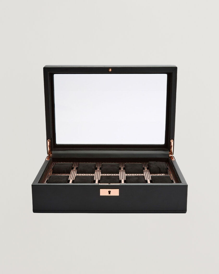 WOLF Windsor 5 Piece Watch Box Black/Grey at CareOfCarl.com