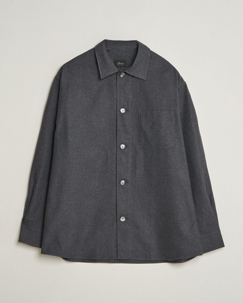 Brioni Cotton/Cashmere Overshirt Grey Melange – Grey