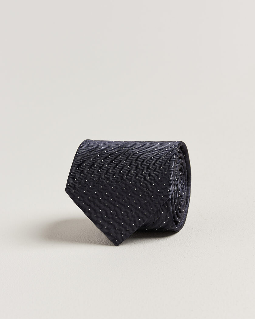 Brioni Jacquard Dot Silk Tie Navy – Blue