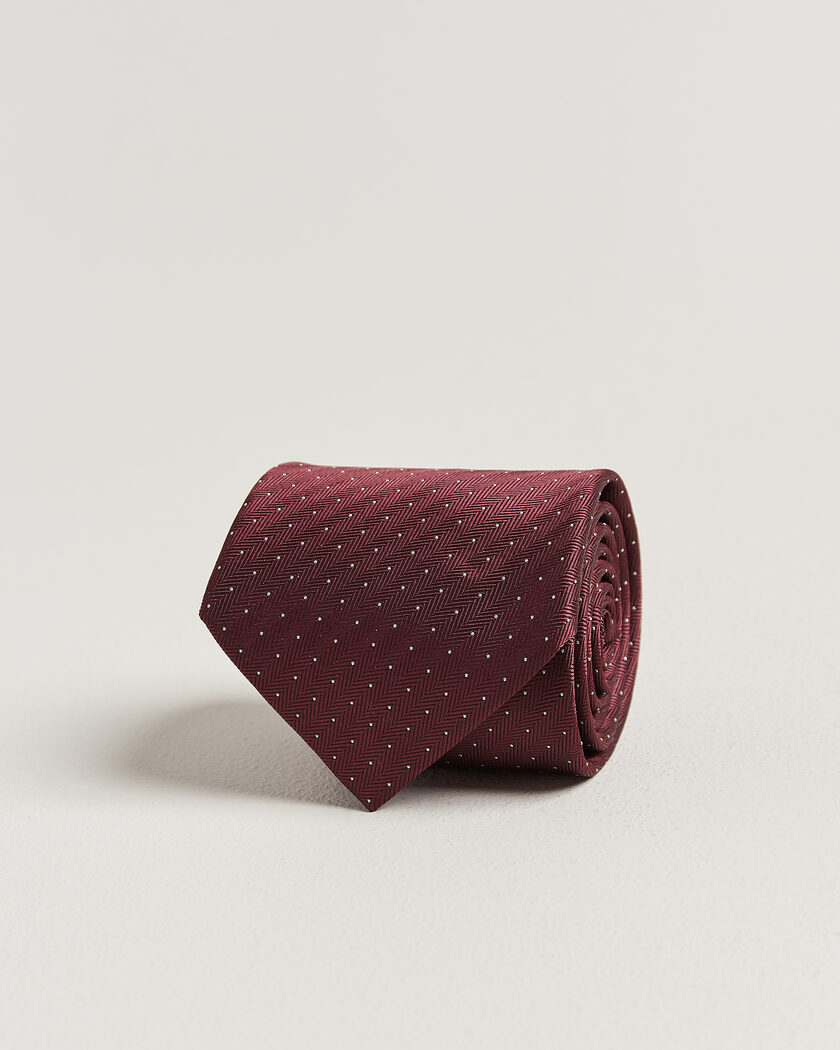 Brioni Jacquard Dot Silk Tie Burgundy – Red