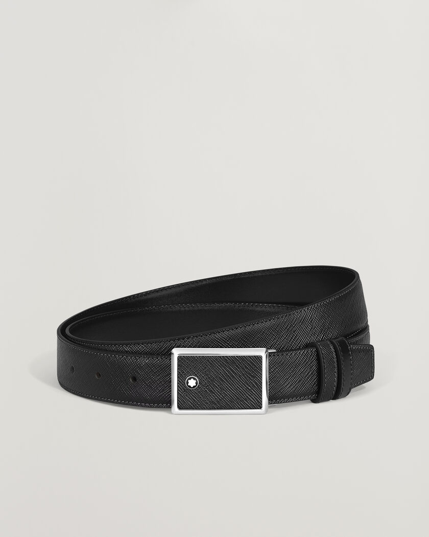 Montblanc Buckle 30mm Leather Belt Black – Black