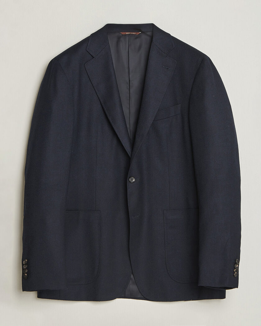 Boglioli K Jacket Wool Hopsack Blazer Navy at CareOfCarl.com