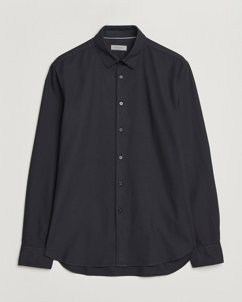 Canali Garment Dyed Cotton Shirt Navy – Blue
