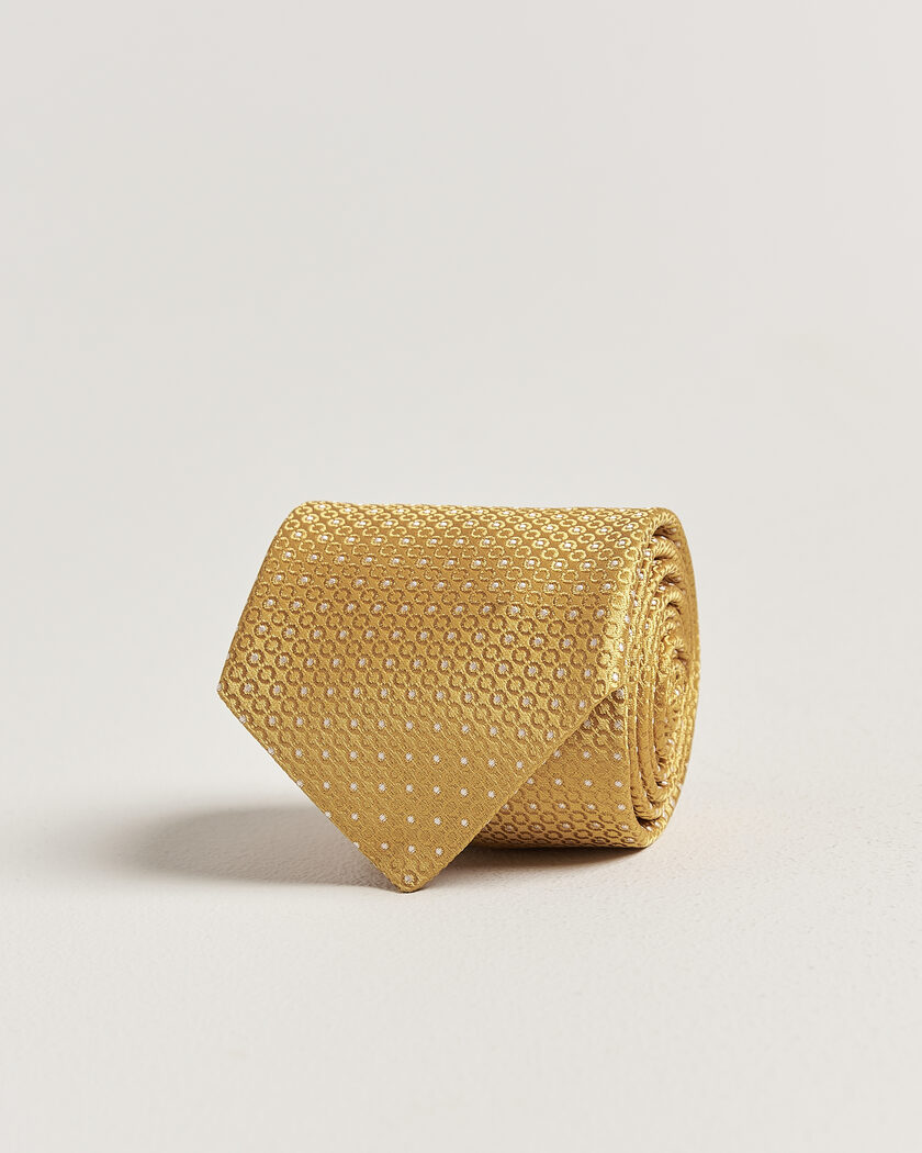 Canali Jacquard Silk Tie Yellow – Yellow
