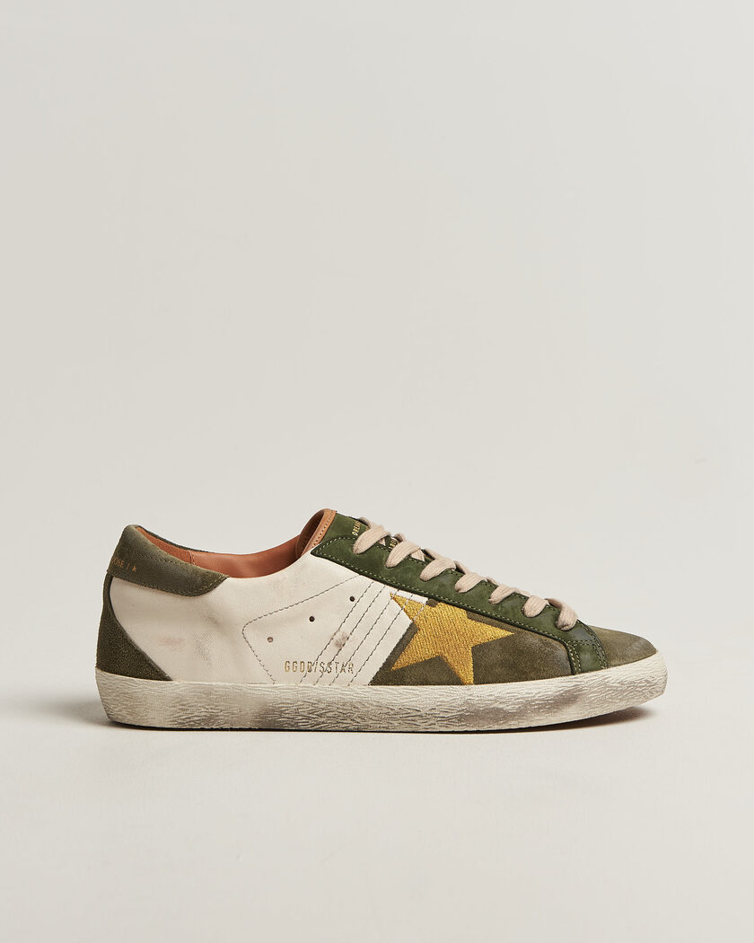 Golden Goose Super-Star Sneakers Cream/Olive – White