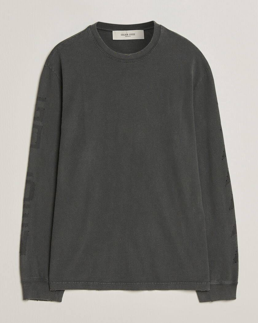 Golden Goose Long Sleeve Garment Dyed T-Shirt Anthracite – Grey