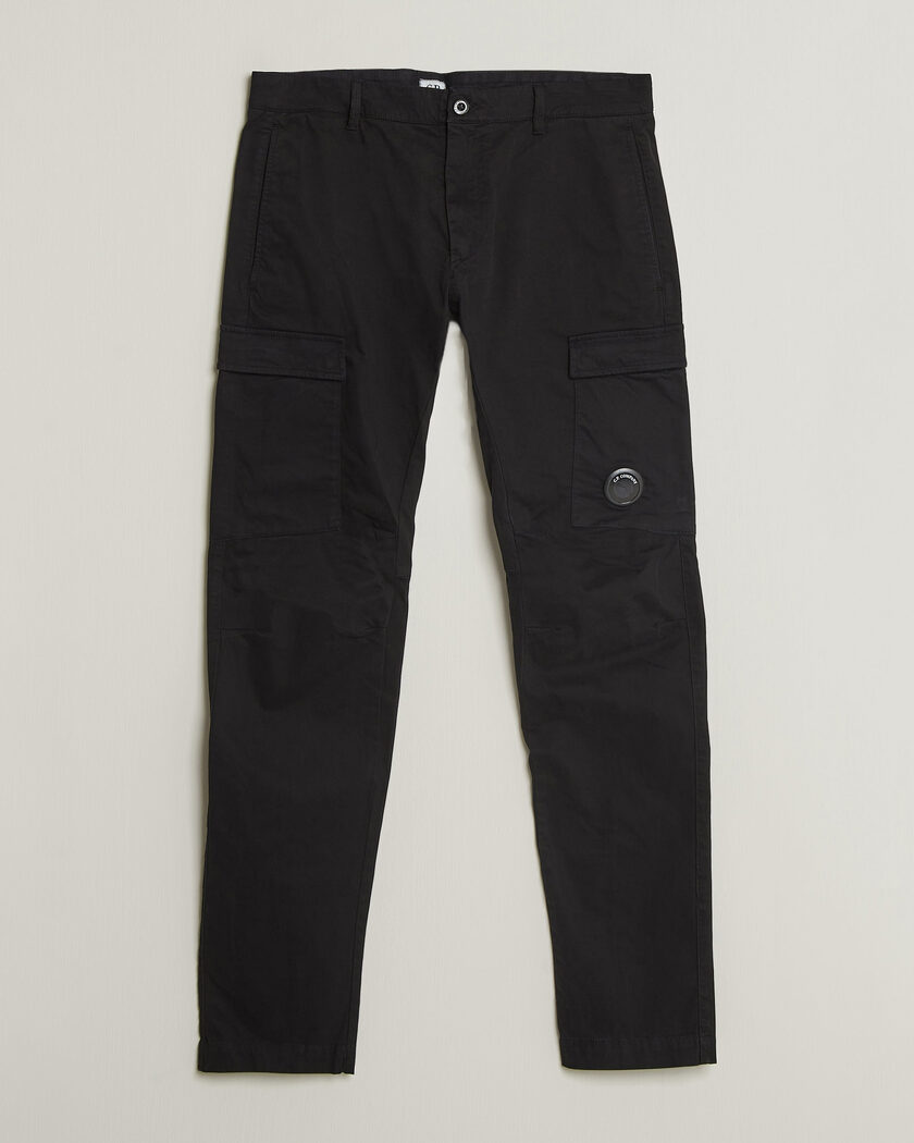 C.P. Company Stretch Satin Lens Cargo Pants Black – Black