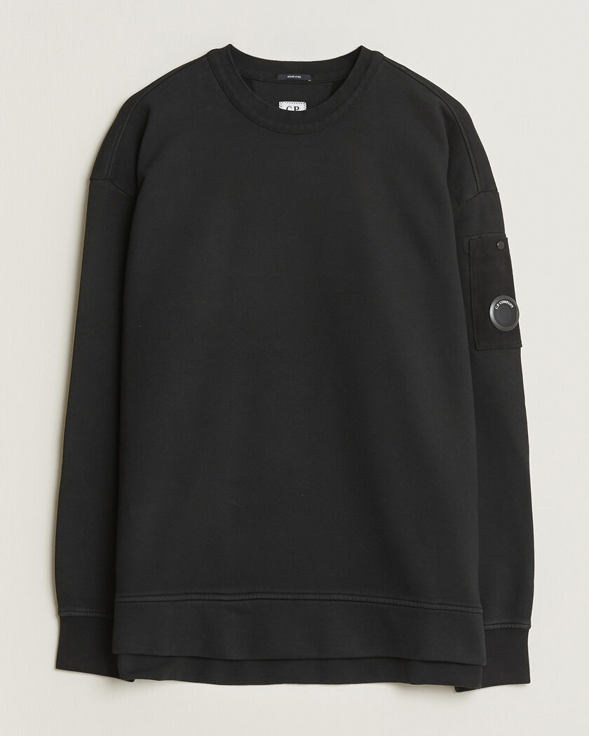 C.P. Company Brushed Emerized Fleece Lens Sweatshirt Black – Black