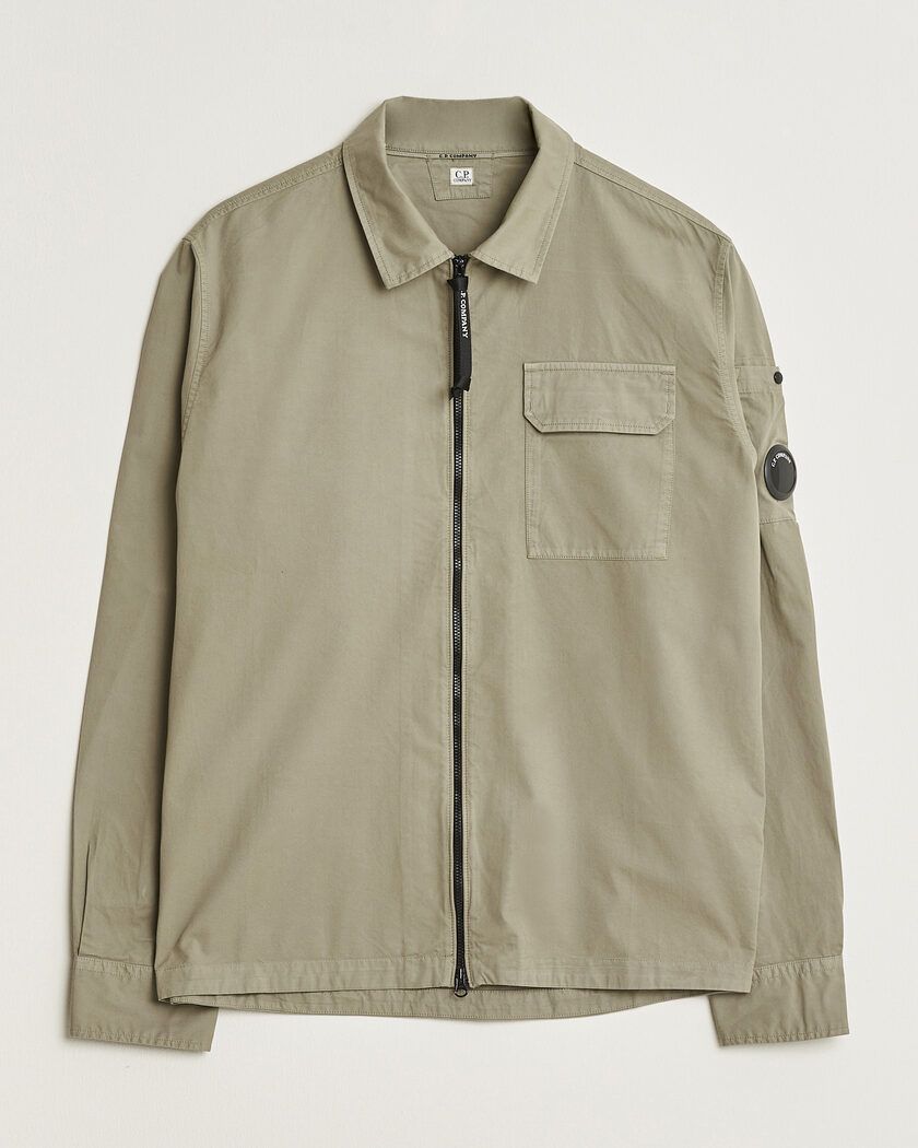 C.P. Company Organic Cotton Gabardine Zip Overshirt Grey – Grey