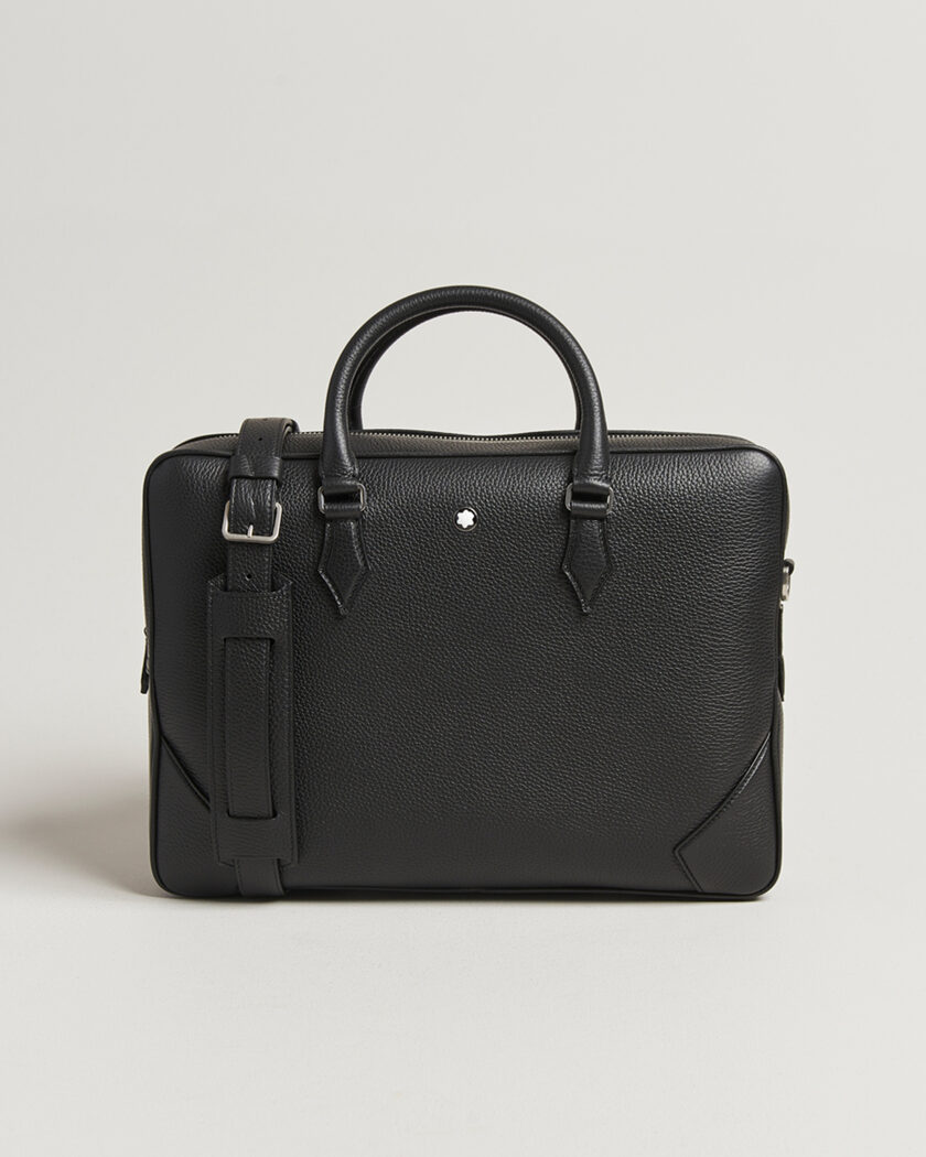 Smythson Panama Large Lightweight Briefcase Black at CareOfCarl.com