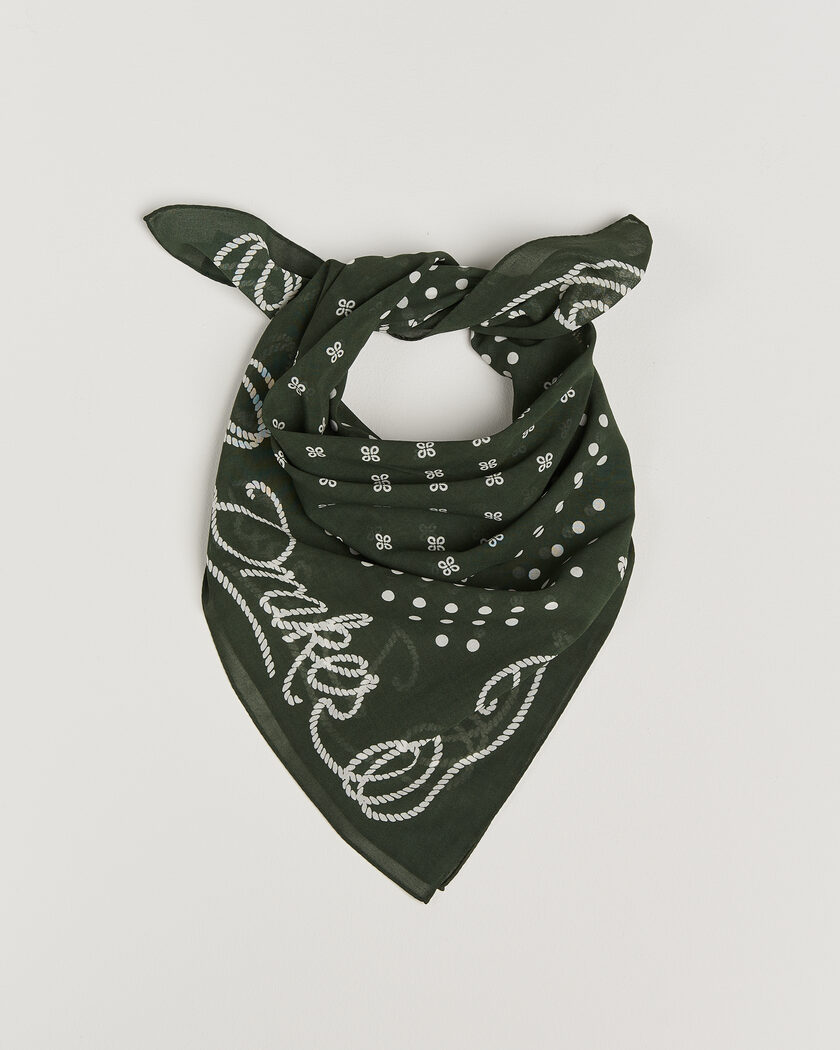 Drake's Rope Border Cotton Bandana Green – Green