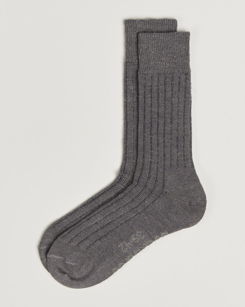Alpacasocks & Co 2-Pack Ribbed Alpacka Wool Socks Dark Grey – Grey