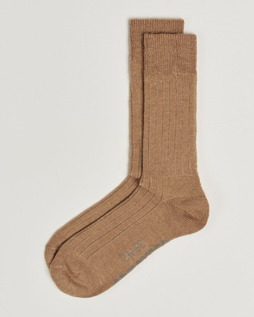 Alpacasocks & Co 2-Pack Ribbed Alpacka Wool Socks Light Brown – Brown