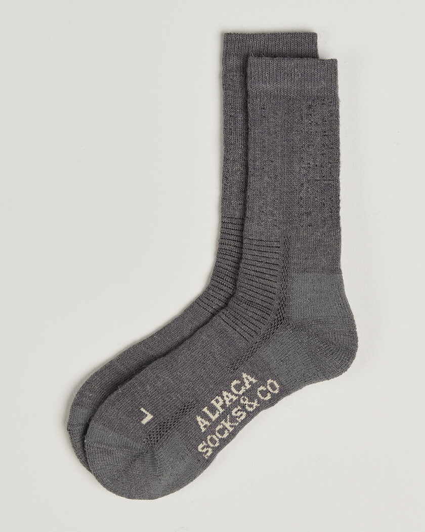 Alpacasocks & Co 2-Pack Heavy Alpacka Wool Socks Dark Grey – Grey