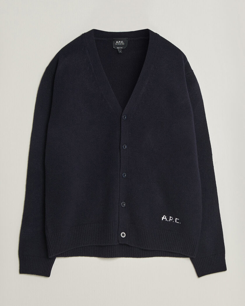 A.P.C. Kevin Wool Knitted Cardigan Dark Navy – Blue
