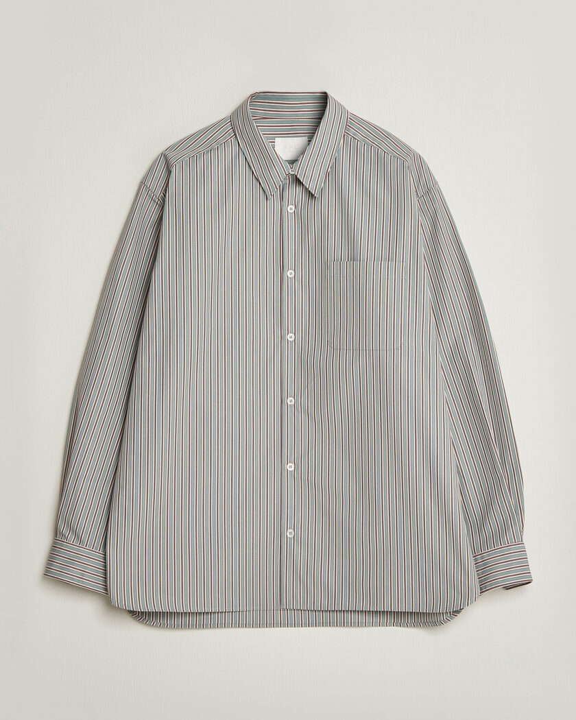 A.P.C. Malo Cotton Striped Shirt Almond Green – Green