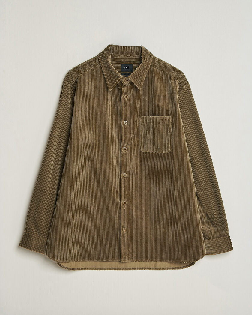 A.P.C. Mateo Corduroy Overshirt Taupe – Brown