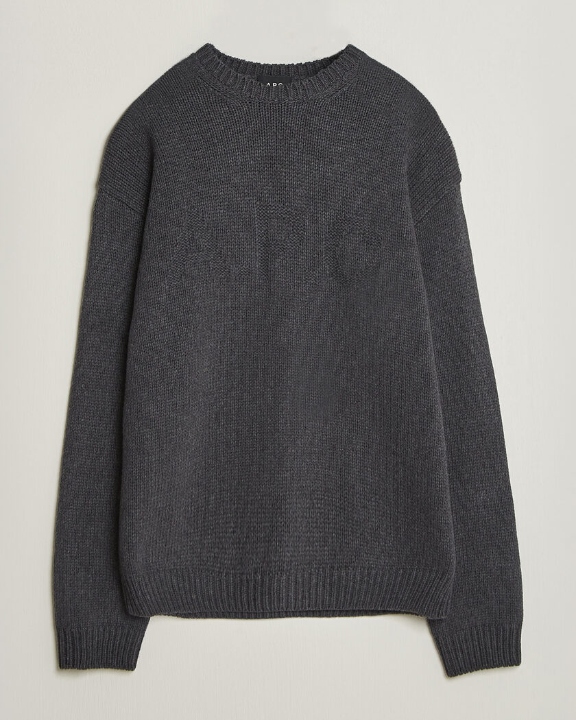 A.P.C. George Wool Knitted Sweater Anthracite Melange – Grey