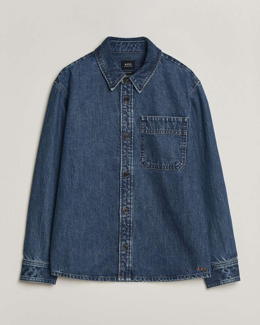 A.P.C. Basile Denim Overshirt Washed Indigo – Blue