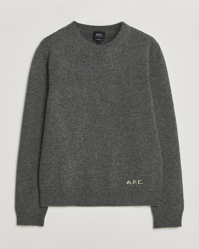 A.P.C. Edmond Wool Knitted Sweater Anthracite Melange – Grey