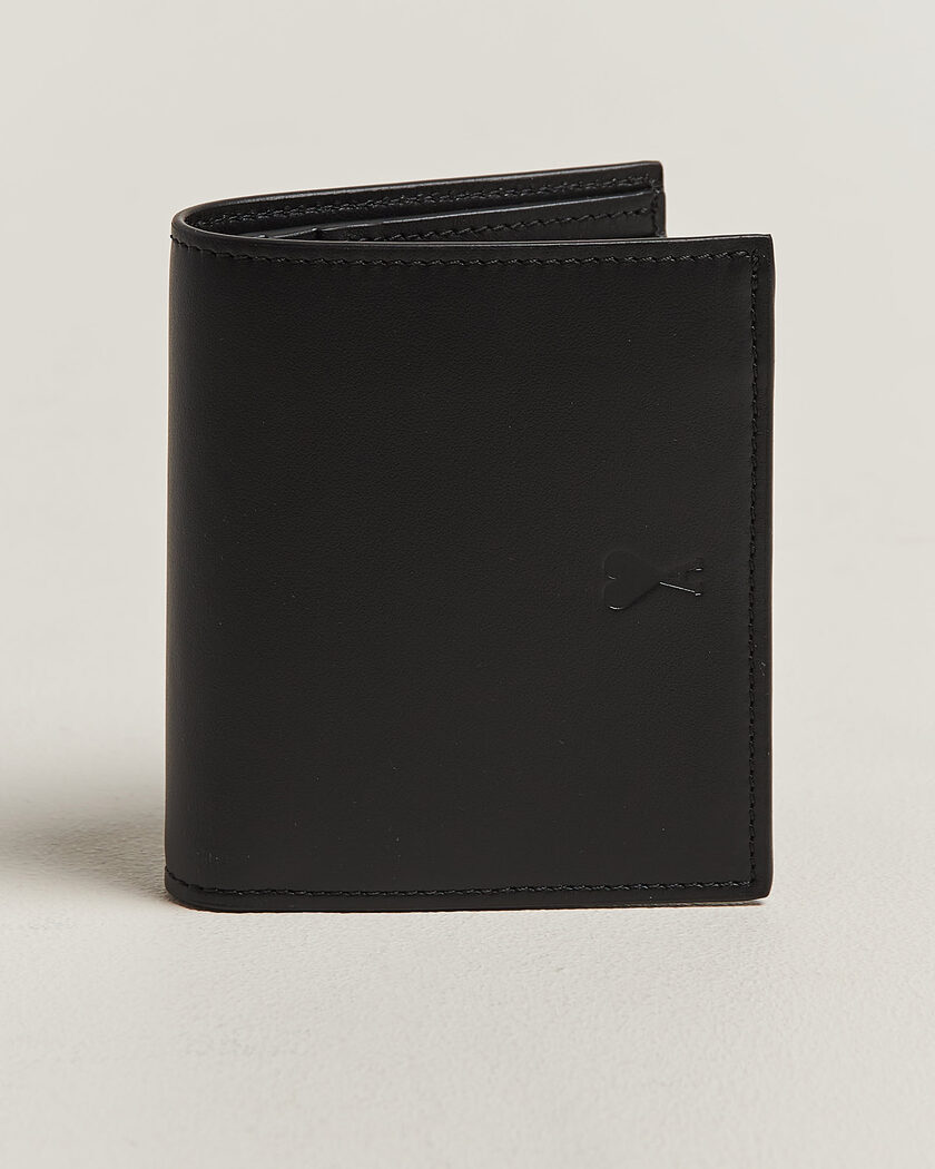AMI Tonal Heart Logo Wallet Black – Black