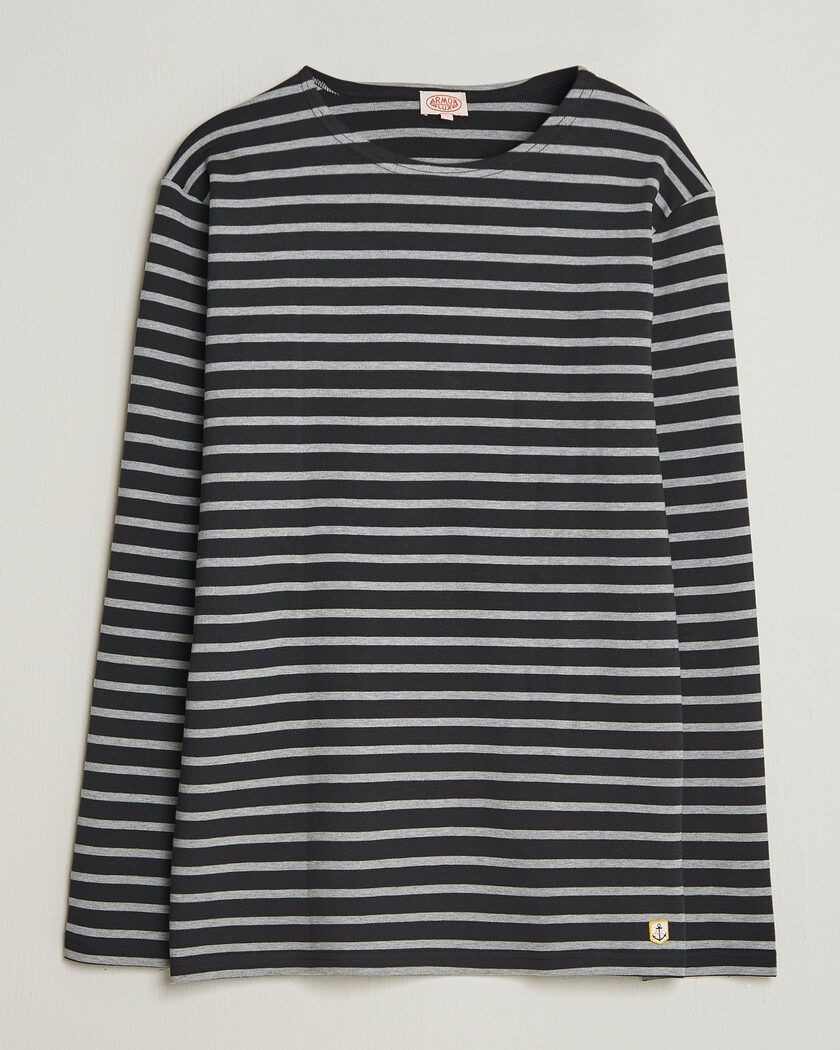 Armor-lux Houat Héritage Stripe Long Sleeve T-Shirt Black/Grey – Black