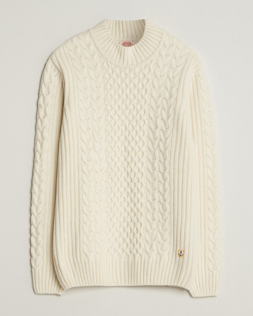  Armor-lux Wool Knitted Sweater Nature – White
