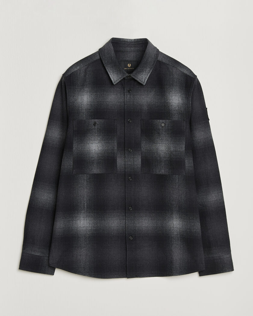 Belstaff Outpost Cotton Flannel Checked Overshirt Black – Black