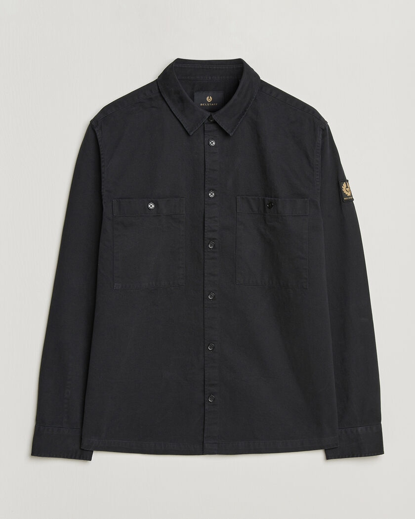 Belstaff Outpost Cotton Herringbone Overshirt Black – Black