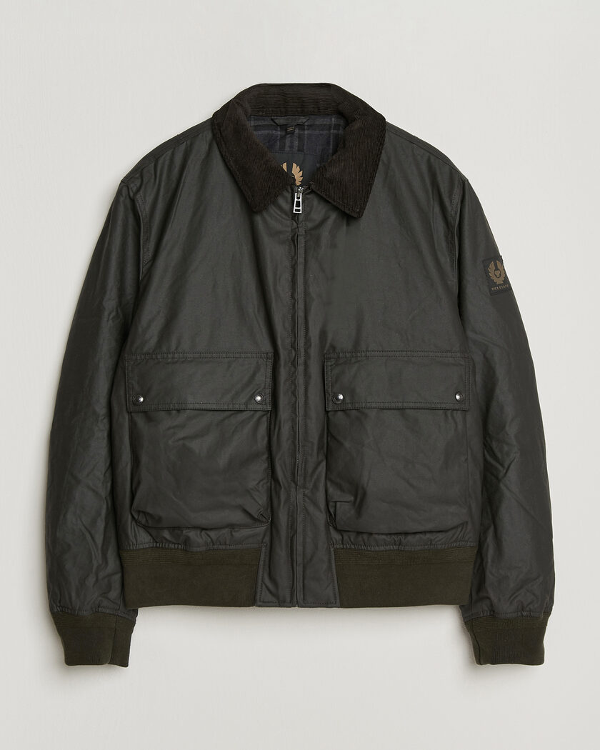 Belstaff Mount Wax Bomber Jacket Faded Olive – Green