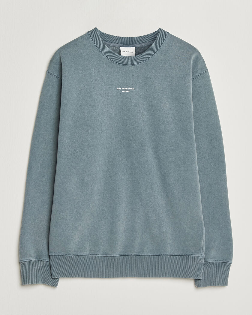 Drôle de Monsieur Classic Slogan Sweatshirt Dark Grey – Grey