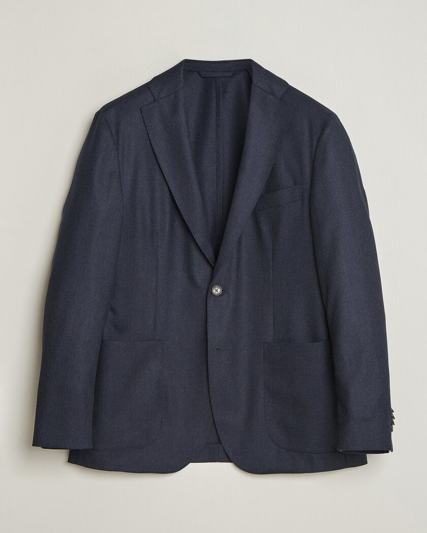 Eton Wool Flannel Soft Jacket Navy Blue – Blue