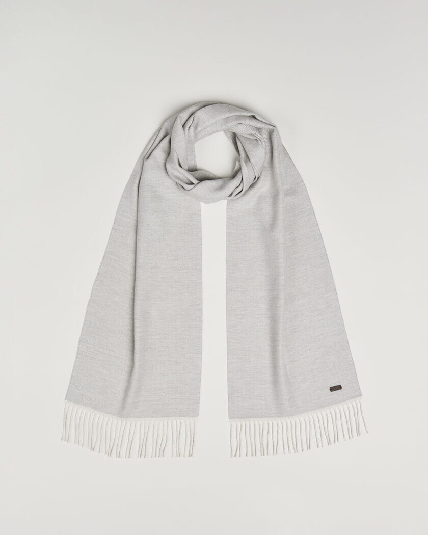 Eton Twill Merino Wool Scarf Light Grey – Grey