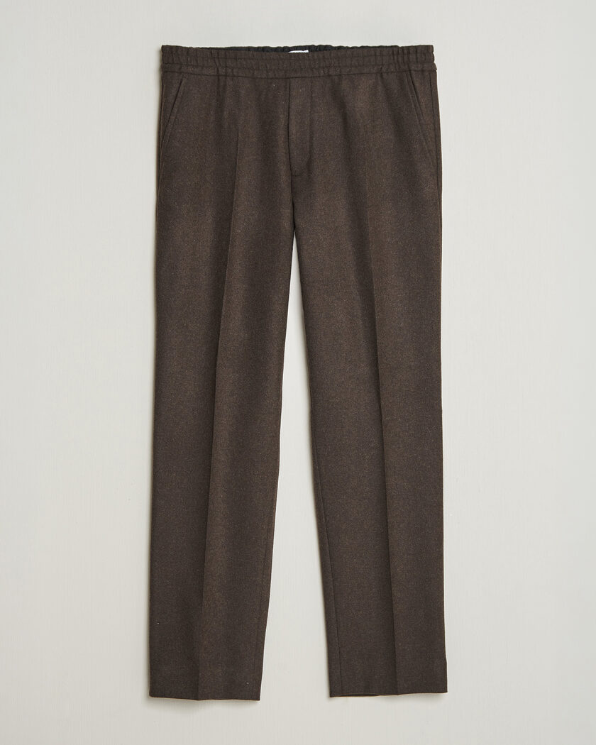 Filippa K Theo Relaxed Flannel Trousers Walnut Brown – Brown