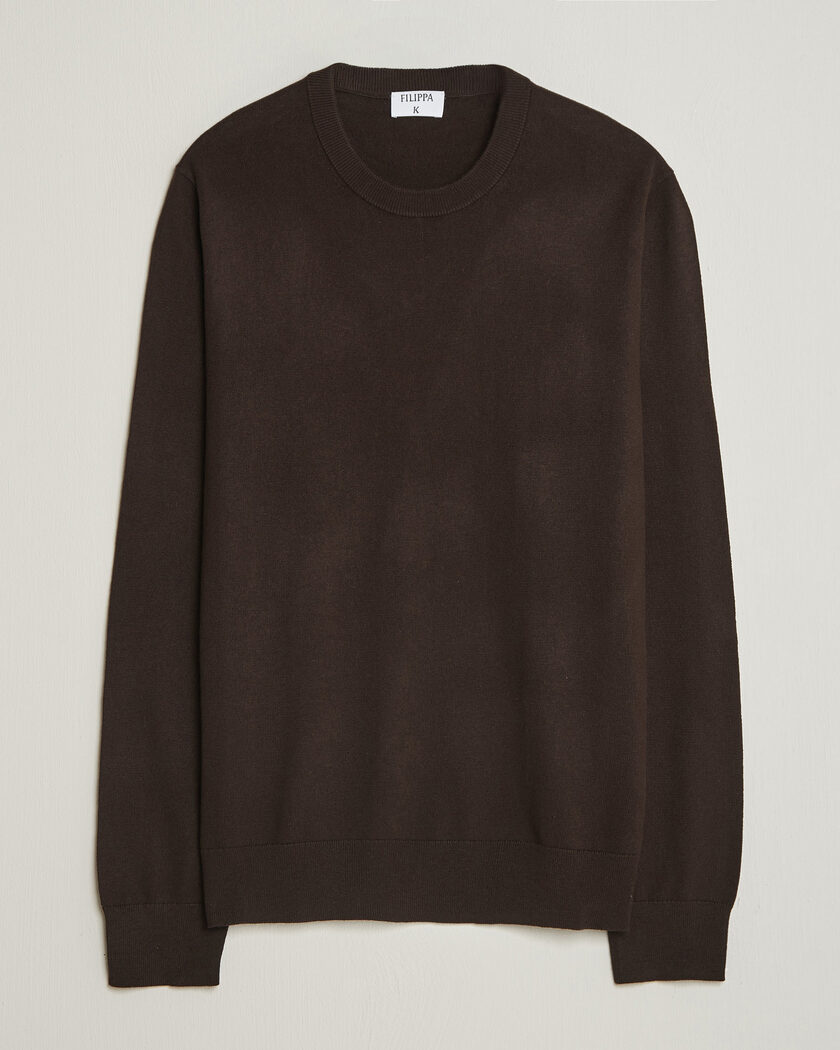 Filippa K Cotton Merino Knitted Sweater Dark Chocolate – Brown
