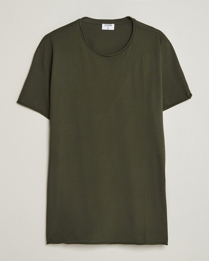 Filippa K Roll Neck Crew Neck T-Shirt Night Green – Green