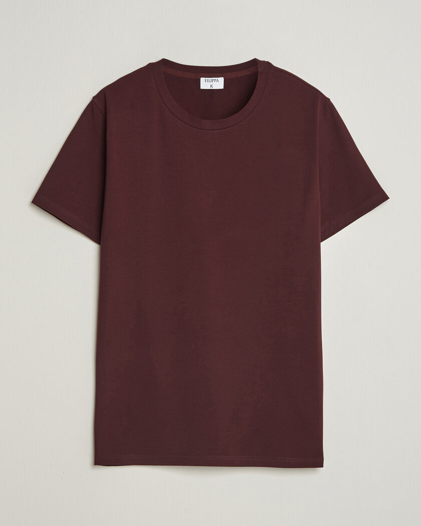 Filippa K Soft Lycra T-Shirt Dark Burgundy – Red