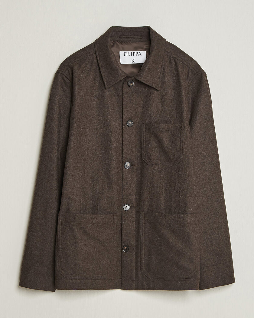 Filippa K Taylor Flannel Overshirt Walnut Brown – Brown