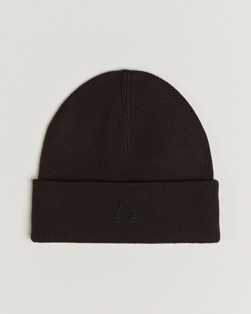 Fred Perry Merino Wool Beanie Rich Brown – Brown