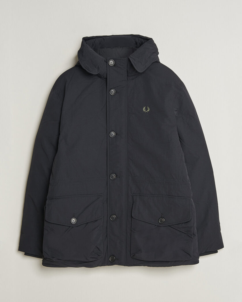 Fred Perry Padded Patch Pocket Parka Black – Black