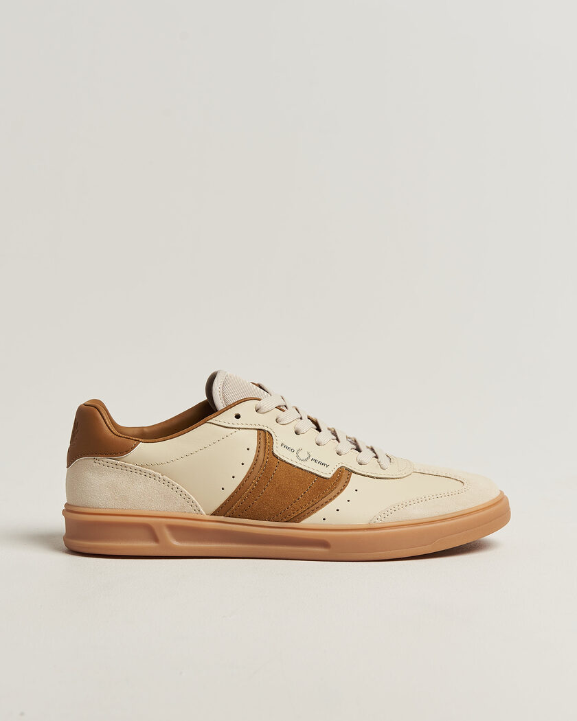 Fred Perry B4 Leather/Suede Sneaker Oatmeal – White