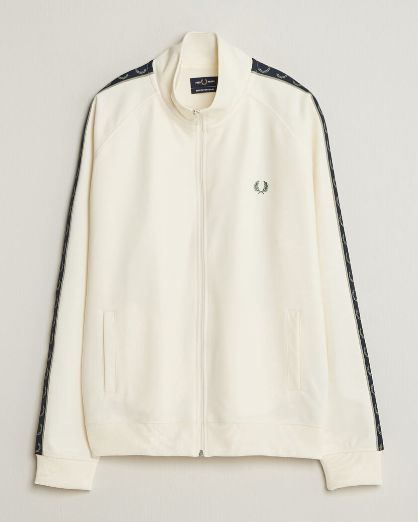Fred Perry Taped Track Jacket Ecru – White