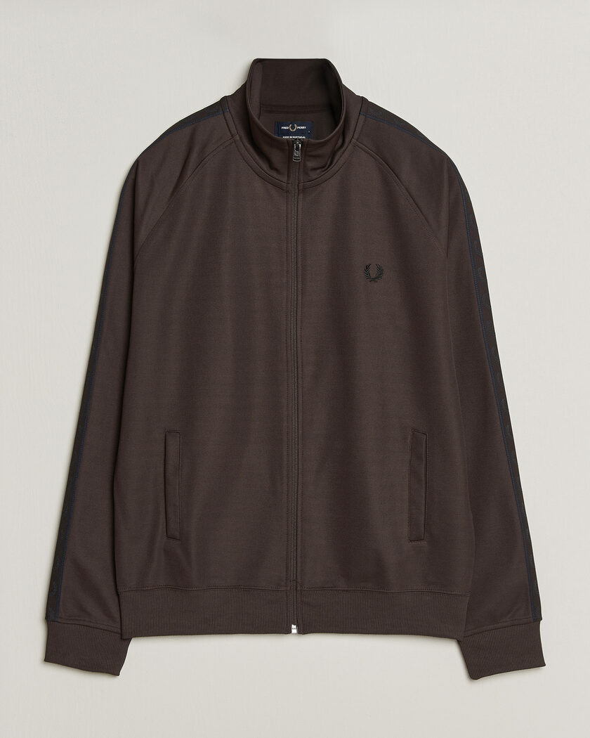 Fred Perry Taped Track Jacket Rich Brown – Brown
