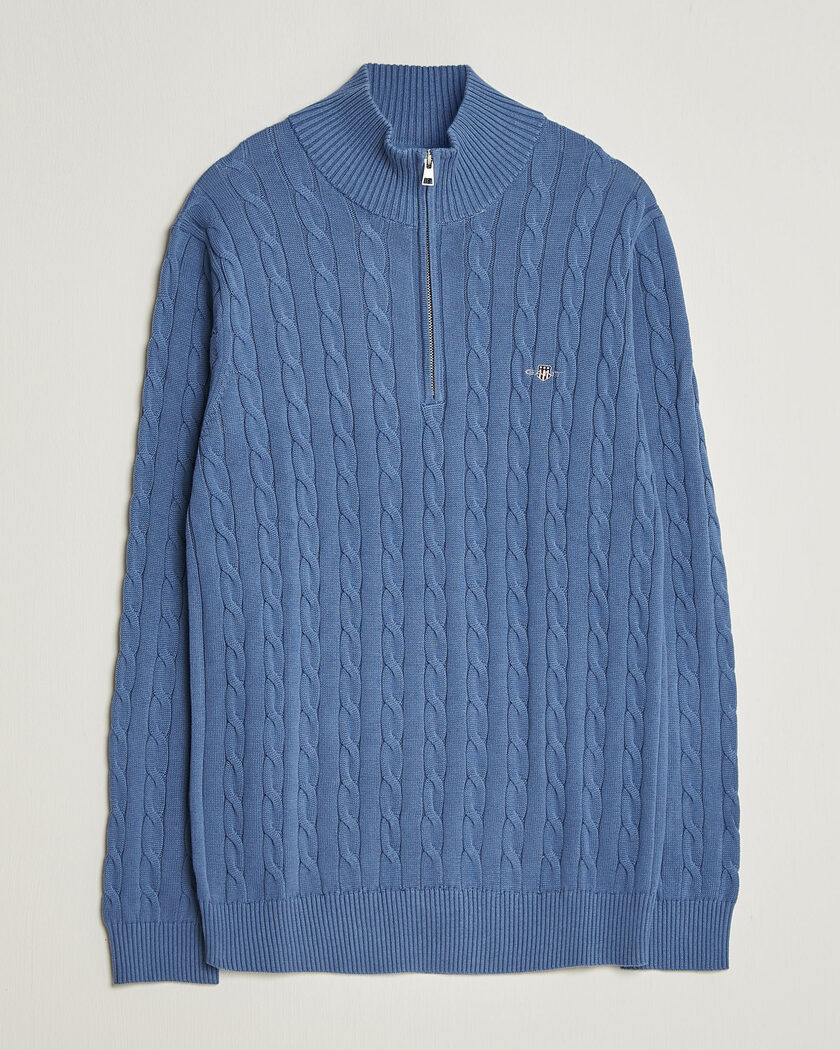 Brunello Cucinelli 2 Ply Cashmere Half Zip Navy at CareOfCarl.com