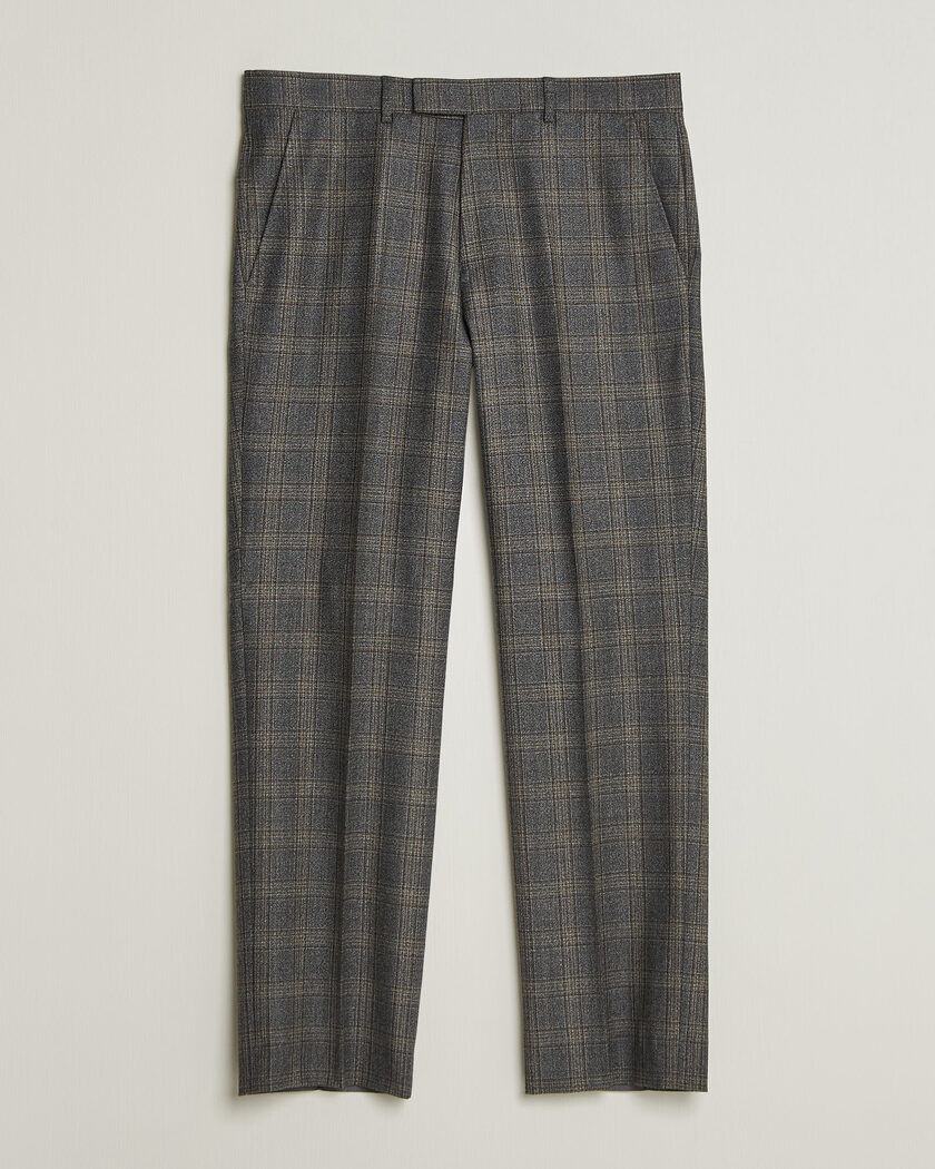 Gant Wool Glencheck Suit Trousers Ceramic Grey – Grey