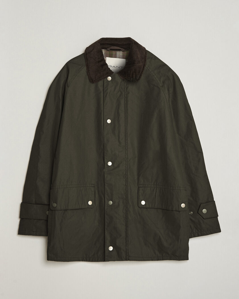 Gant Waxed Barn Jacket Black Brown – Brown