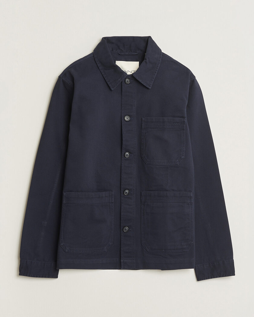 Gant Regular Fit Brushed Twill Overshirt Evening Blue – Blue